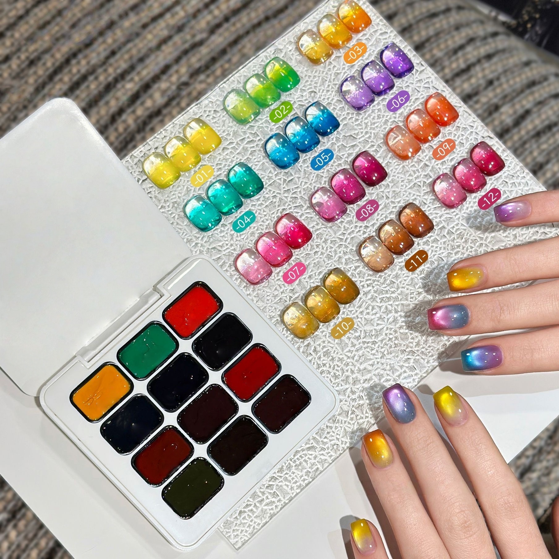 Waxing Kit Home - 12-Color High Transparency Solid Nail Polish