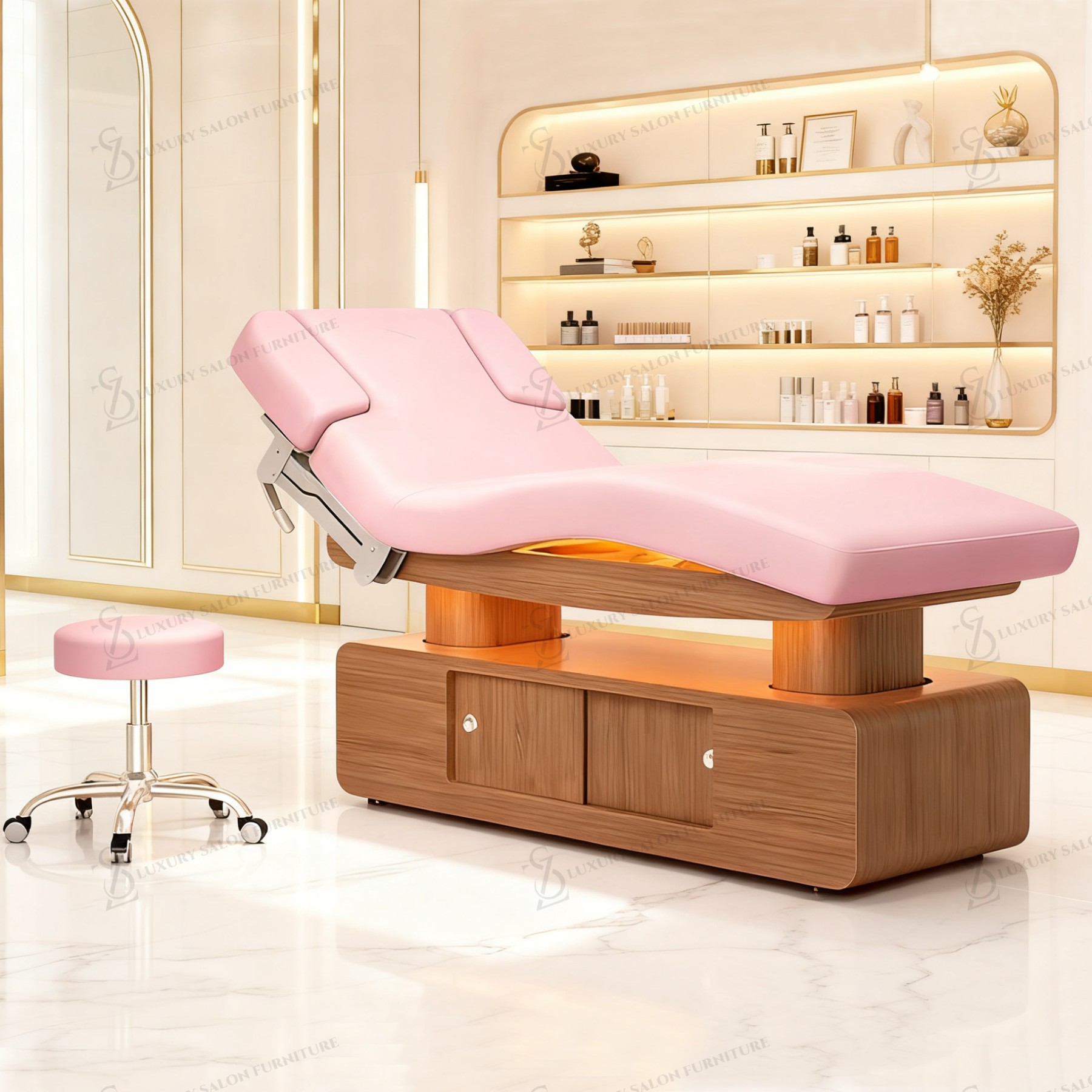 Spa Wellness Salon - Luxury 3/4 Motors Pink Beauty Bed