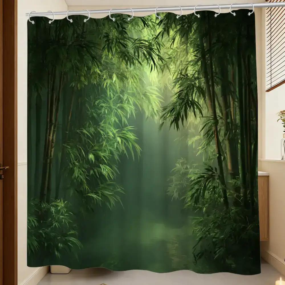 Bathroom Shower Curtain Bamboo – Spa Wellness Nature Bewertung und Preis