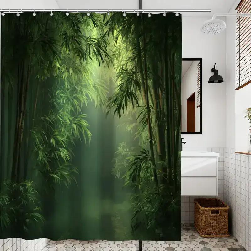 Bathroom Shower Curtain Bamboo – Spa Wellness Nature Bewertung und Preis