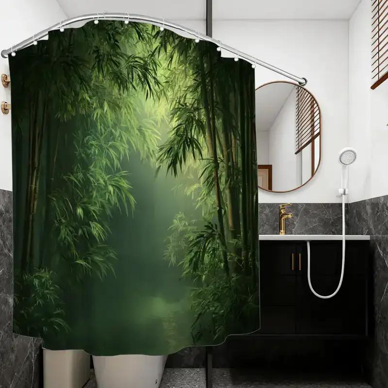 Bathroom Shower Curtain Bamboo – Spa Wellness Nature Bewertung und Preis