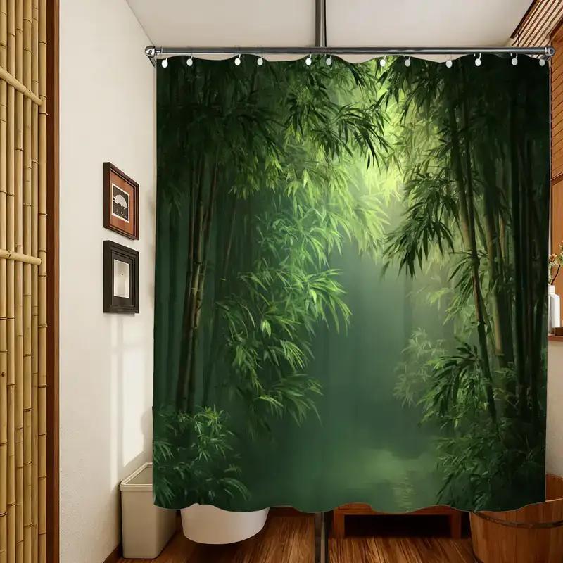 Bathroom Shower Curtain Bamboo – Spa Wellness Nature Bewertung und Preis